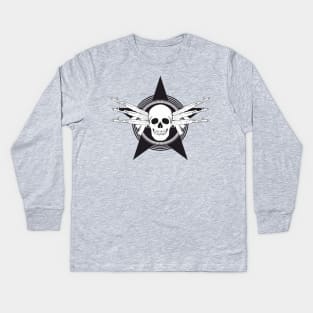 Skull and AK-74 assault rifles Kids Long Sleeve T-Shirt